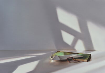 Grünes Buch mit Brief, 2015, 50x70