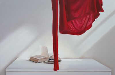 Offenes Buch mit Rot, 2018, 70x100