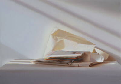 Papierbogen mit Briefen, 2024, 50x70