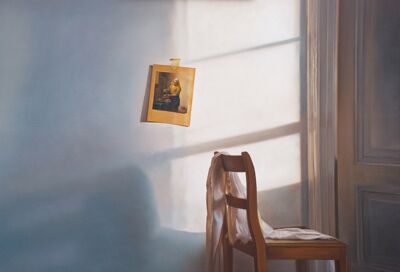 „Warten auf Vermeer I“ 2009, Öl auf Leinwand, 130 x 200
