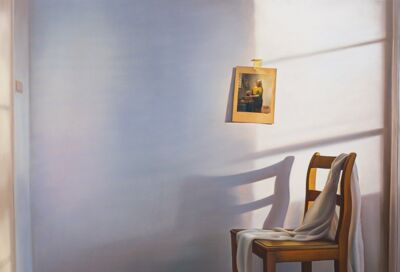 „Warten auf Vermeer II“ 2009, Öl auf Leinwand, 130 x 200