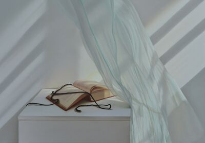 Offenes Buch mit Wind III, 70x100, 2016