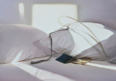 Bett mit blauem Pass, 2014, 50x70